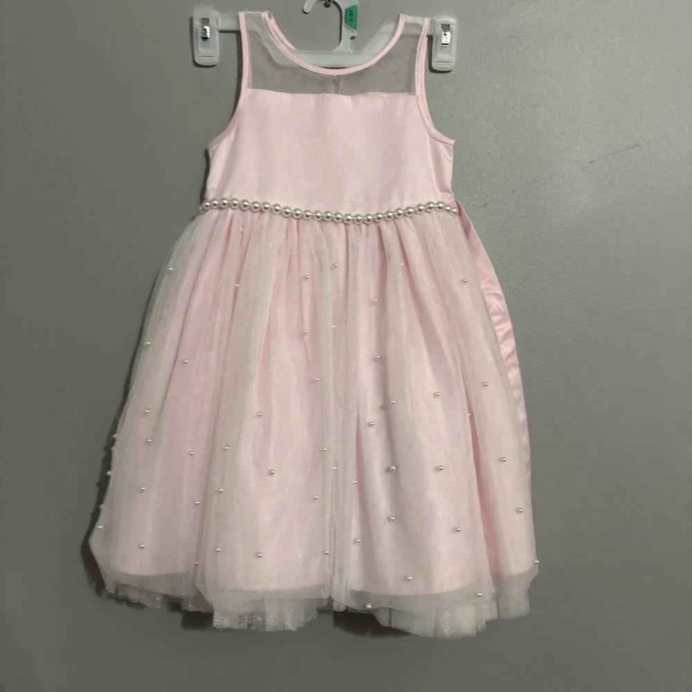 American‎ Princess Pink Dress Pink Sz 6 Formal/Wedding/ Pearl Beaded